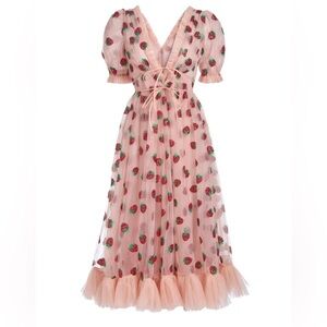 Strawberry Midi Dress Lirika matoshi